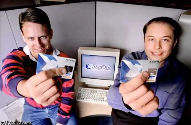 Peter Thiel and PayPal founder Elon Musk, 2000