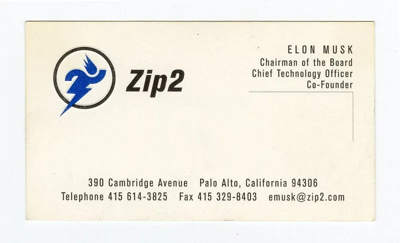 ZIP2 business card 1996